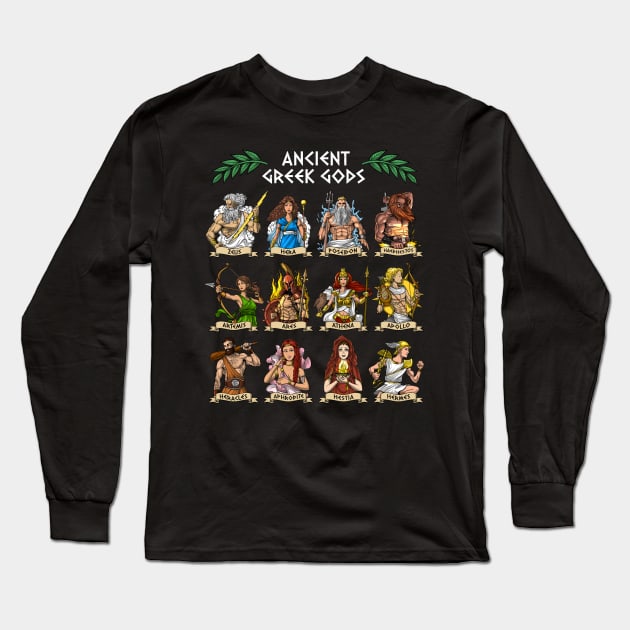 Ancient Greek Gods Long Sleeve T-Shirt by underheaven